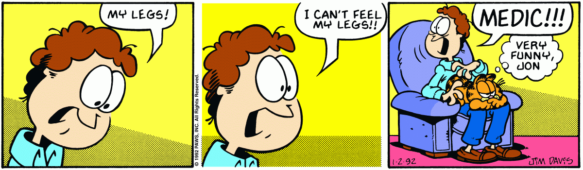 Garfield comic strip for Thursday, January 2, 1992