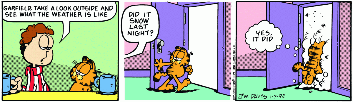 Garfield, January 7, 1992