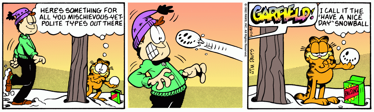 Garfield, January 11, 1992