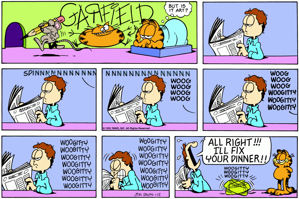 Garfield, January 12, 1992