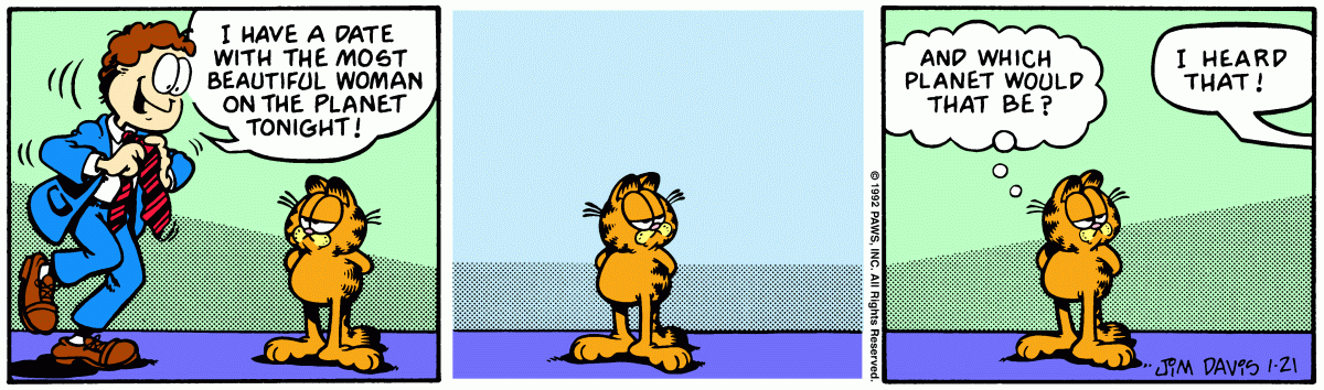 Garfield comic strip for Tuesday, January 21, 1992