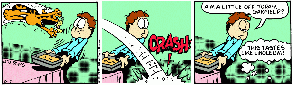 Garfield comic strip for Friday, March 13, 1992