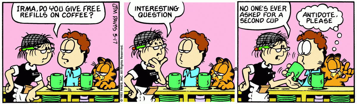 Garfield, March 17, 1992
