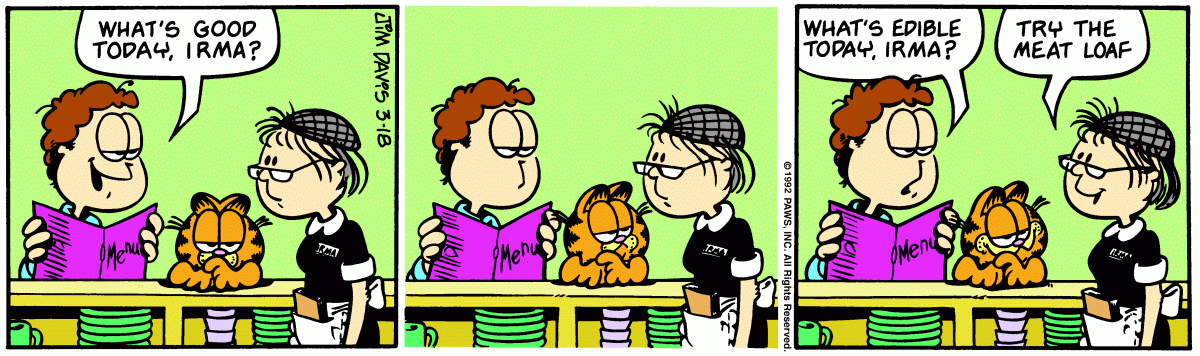 Garfield, March 18, 1992