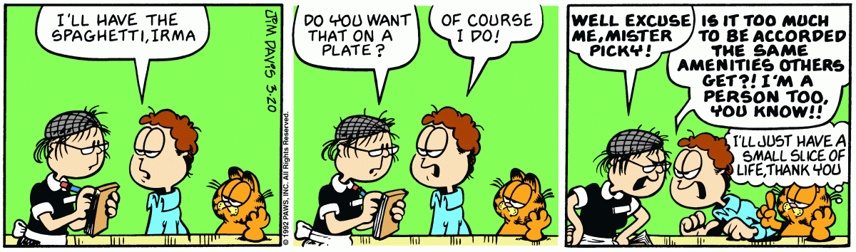 Garfield, March 20, 1992