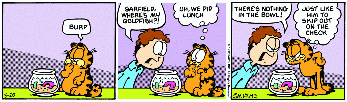 Garfield, March 25, 1992