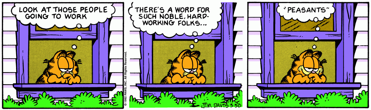 Garfield, March 30, 1992