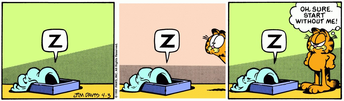 Garfield comic strip for Friday, April 3, 1992