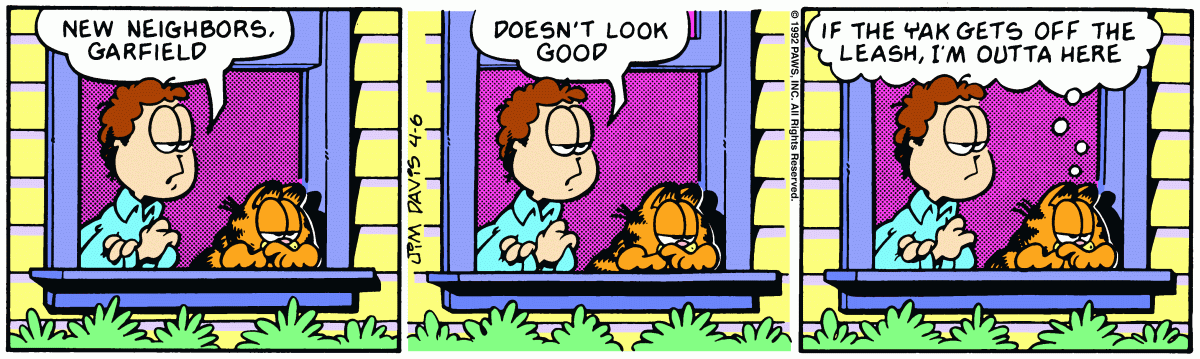 Garfield, April 6, 1992