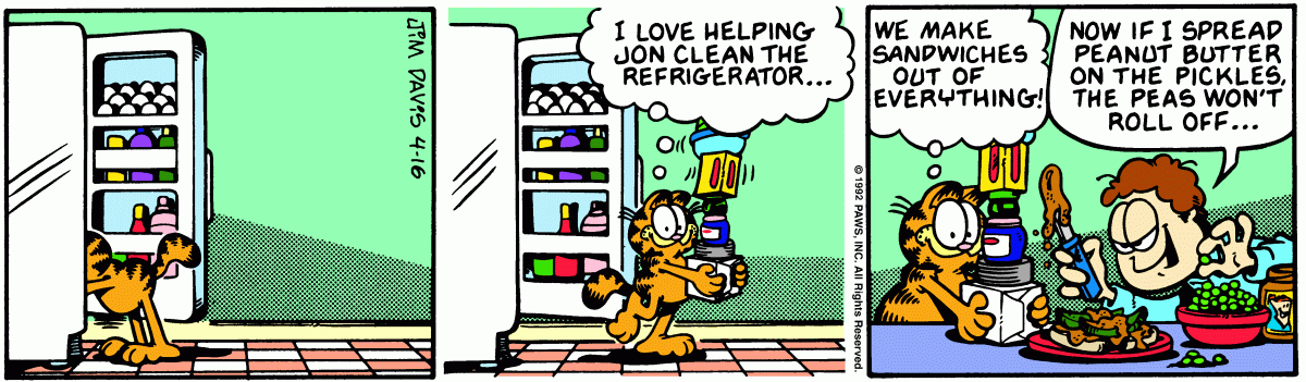 Garfield, April 16, 1992
