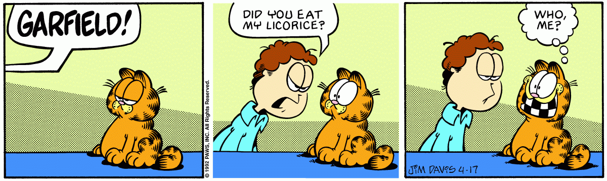 Garfield comic strip for Friday, April 17, 1992