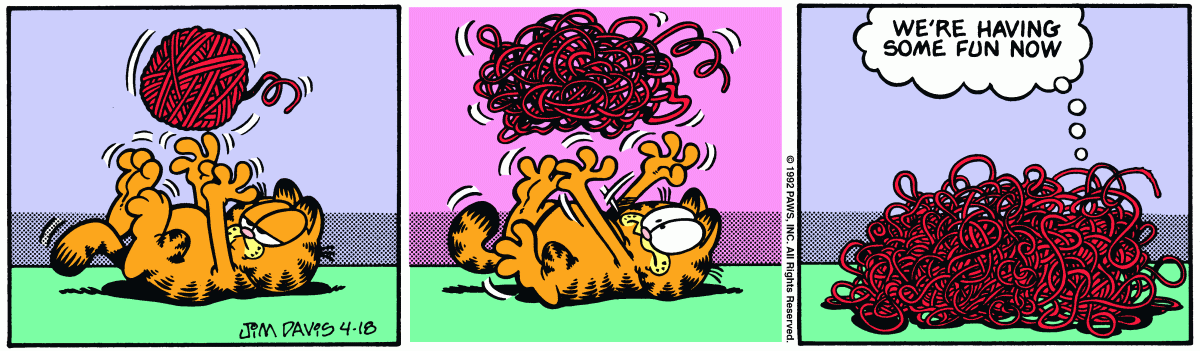 Garfield comic strip for Saturday, April 18, 1992