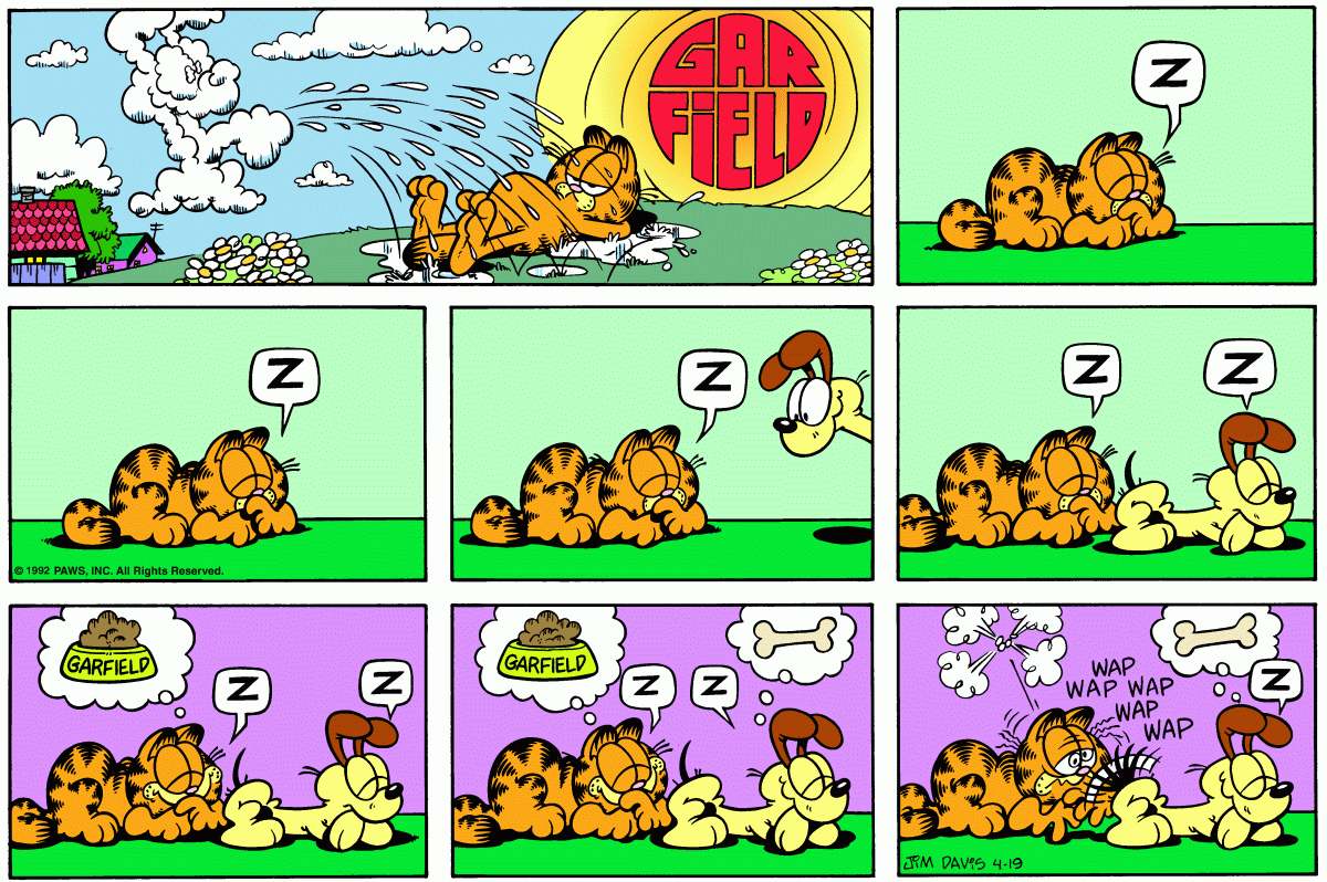 Garfield comic strip for Sunday, April 19, 1992