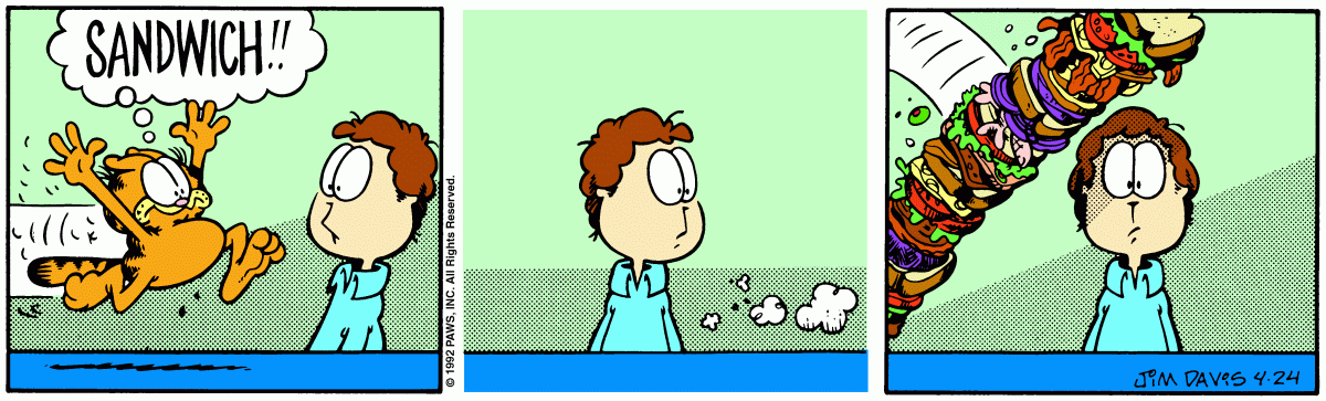 Garfield comic strip for Friday, April 24, 1992