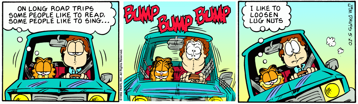 Garfield comic strip for Wednesday, May 20, 1992