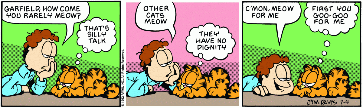 Garfield, July 4, 1992