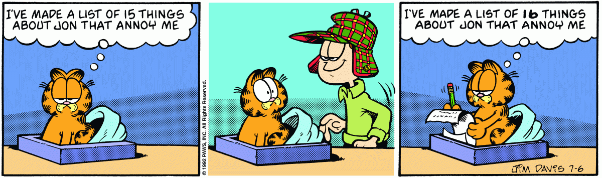 Garfield, July 6, 1992