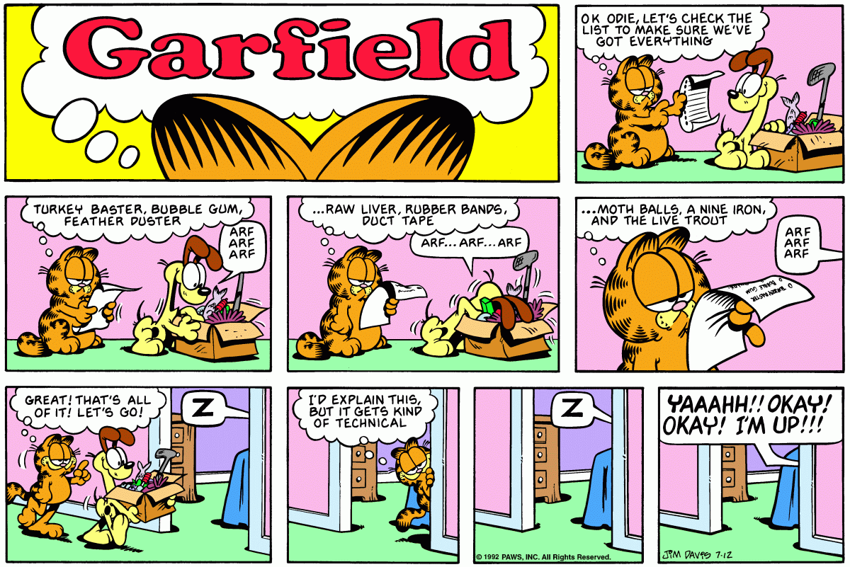 Garfield, July 12, 1992