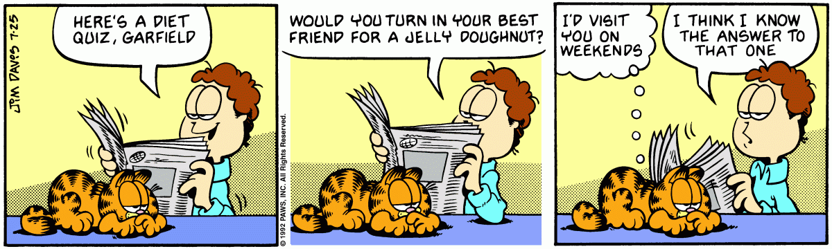 Garfield, July 25, 1992