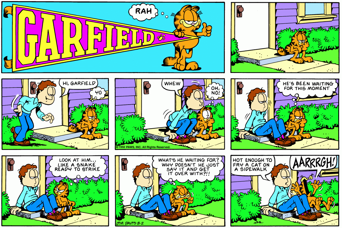 Garfield, August 2, 1992