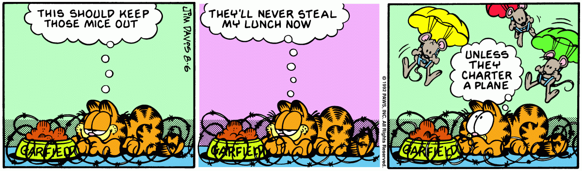 Garfield, August 6, 1992
