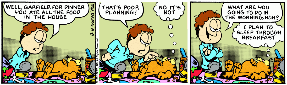 Garfield, August 8, 1992