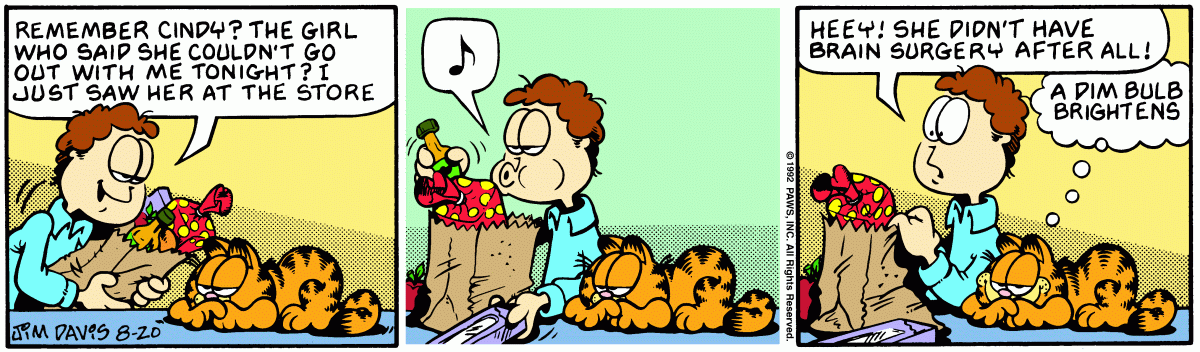 Garfield, August 20, 1992