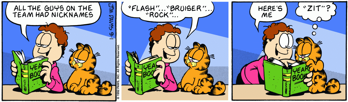 Garfield, September 1, 1992