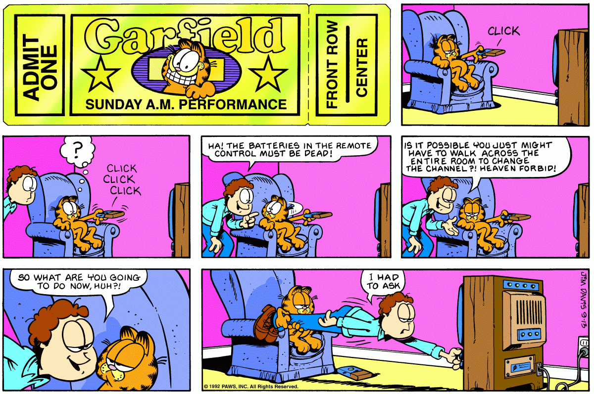 Garfield, September 13, 1992