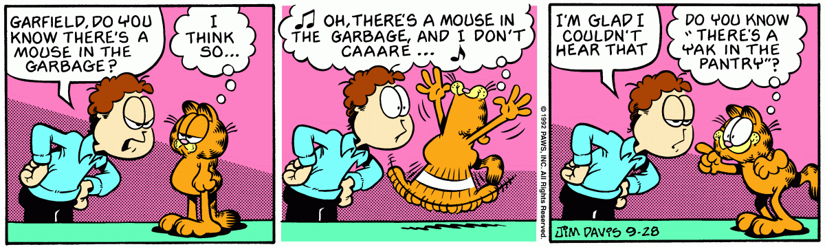 Garfield, September 28, 1992