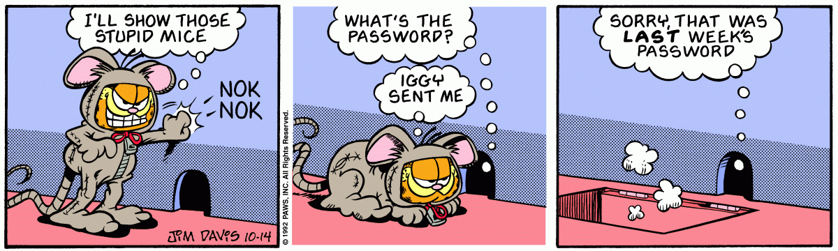 Garfield comic strip for Wednesday, October 14, 1992