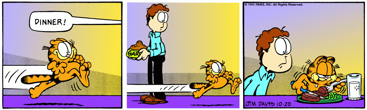 Garfield comic strip for Tuesday, October 20, 1992