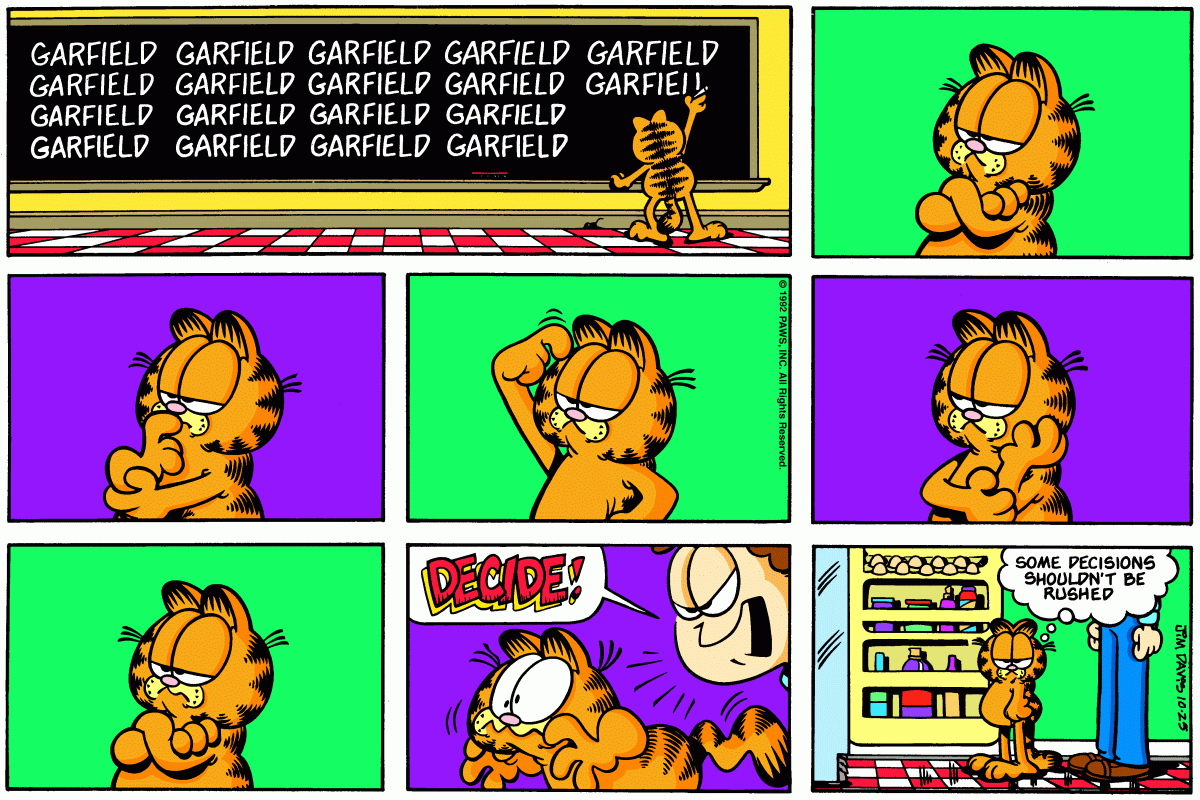 Garfield, October 25, 1992