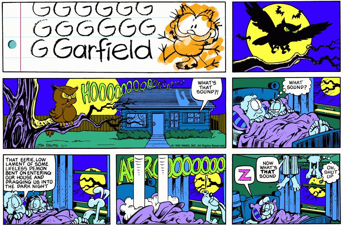 Garfield, November 1, 1992