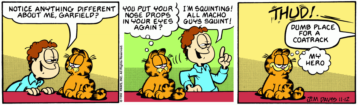 Garfield comic strip for Thursday, November 12, 1992