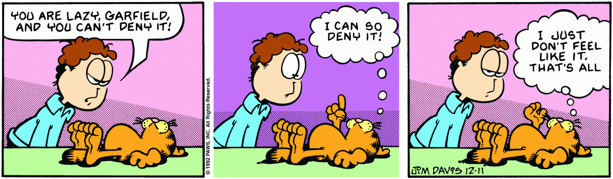 Garfield comic strip for Friday, December 11, 1992