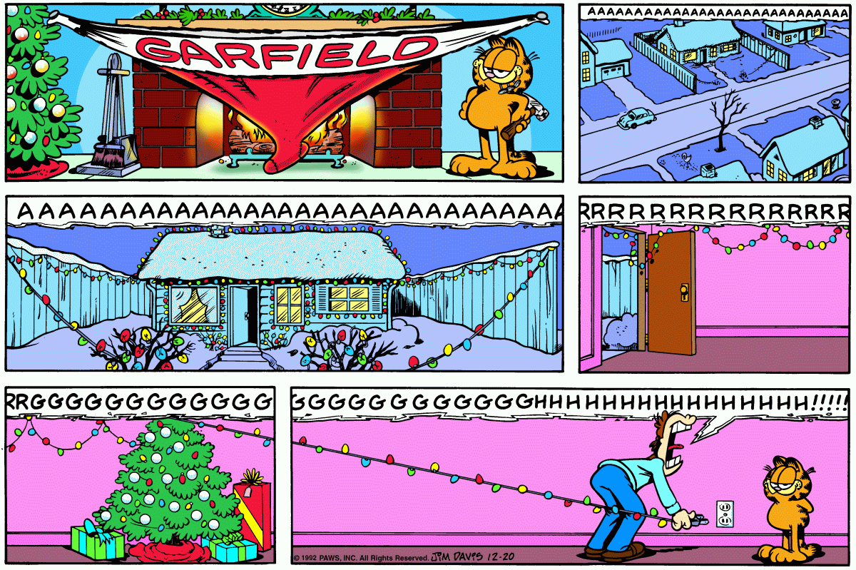 Garfield comic strip for Sunday, December 20, 1992