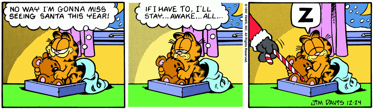 Garfield comic strip for Thursday, December 24, 1992