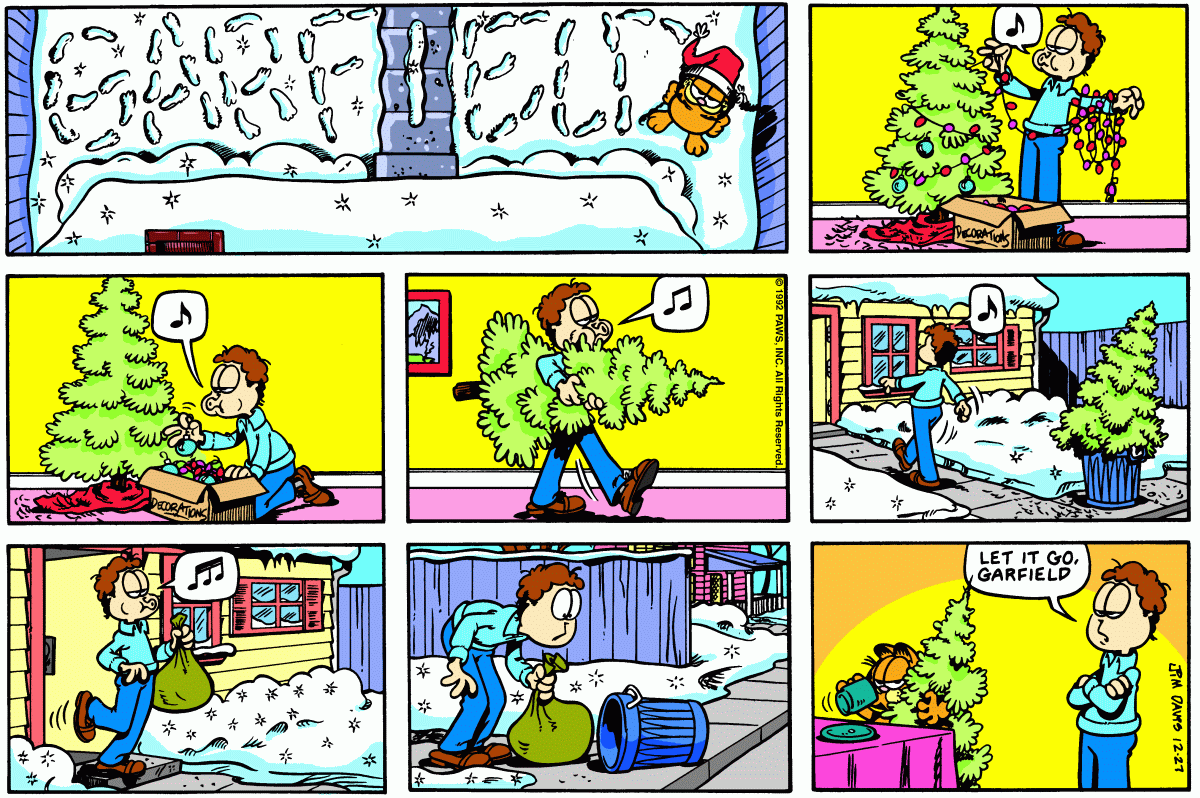 Garfield comic strip for Sunday, December 27, 1992
