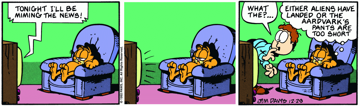 Garfield, December 29, 1992