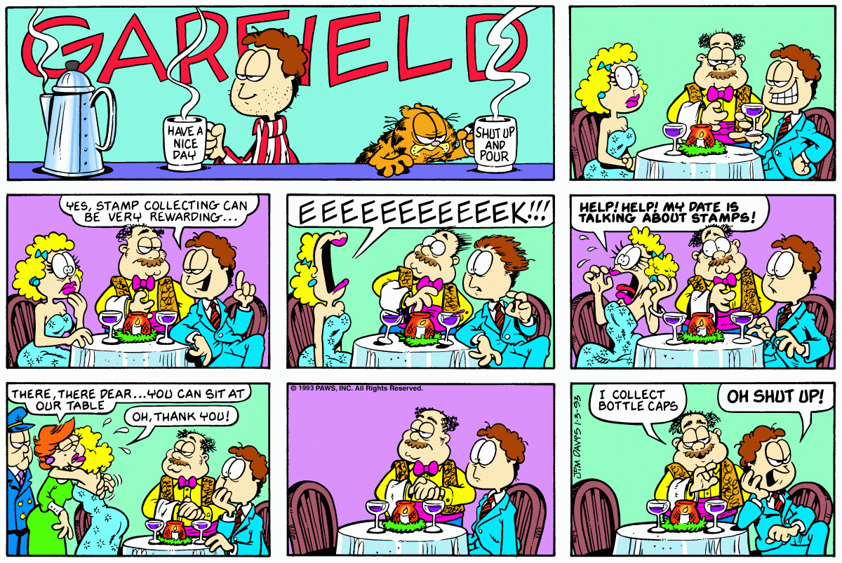 Garfield comic strip for Sunday, January 3, 1993