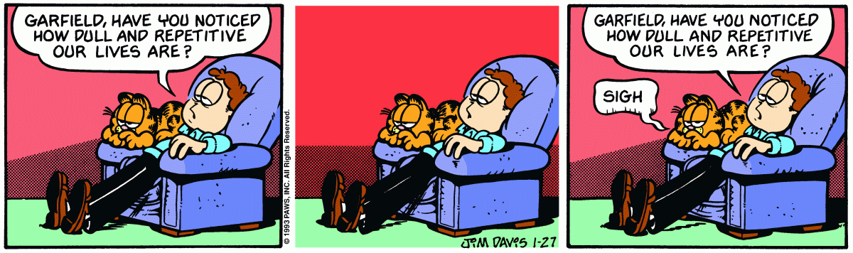 Garfield comic strip for Wednesday, January 27, 1993