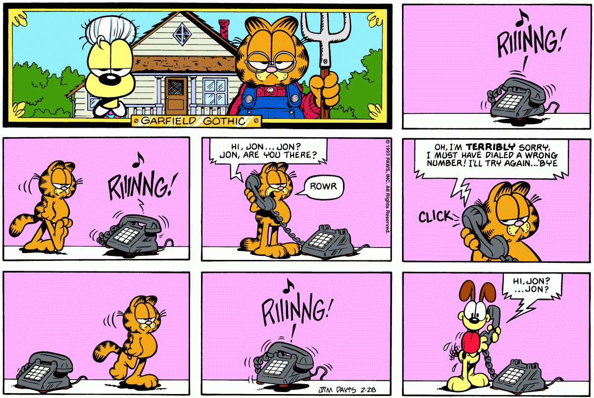 Garfield, February 28, 1993