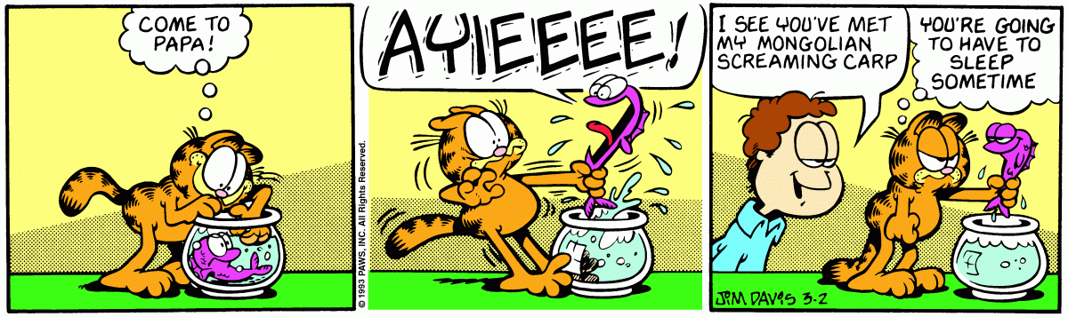 Garfield comic strip for Tuesday, March 2, 1993