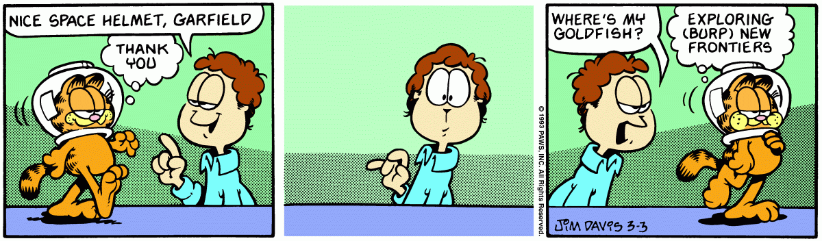 Garfield comic strip for Wednesday, March 3, 1993