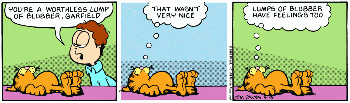 Garfield comic strip for Tuesday, March 9, 1993