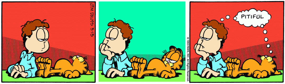 Garfield comic strip for Saturday, March 13, 1993