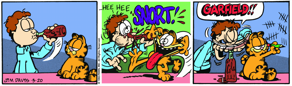 Garfield comic strip for Saturday, March 20, 1993