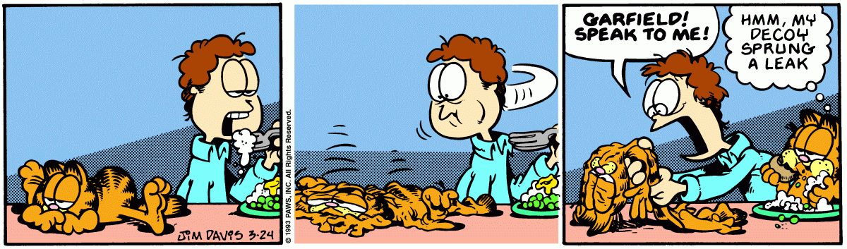 Garfield comic strip for Wednesday, March 24, 1993