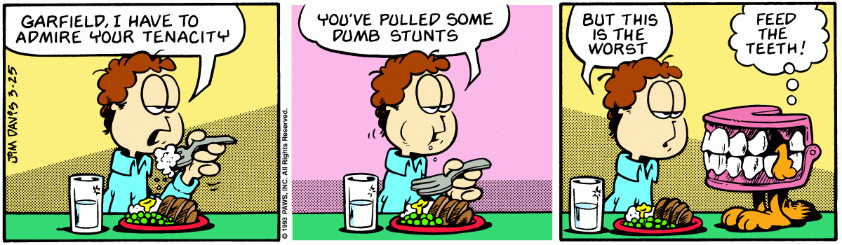 Garfield comic strip for Thursday, March 25, 1993